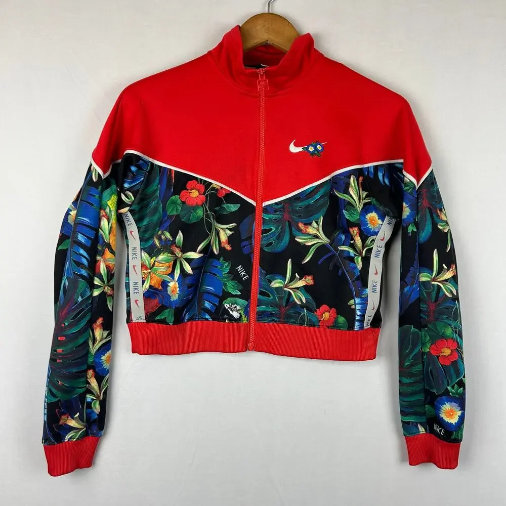 Nike NSW Hyper Femme Cropped Track Jacket Full Zip CJ5015-696 Women's Size S